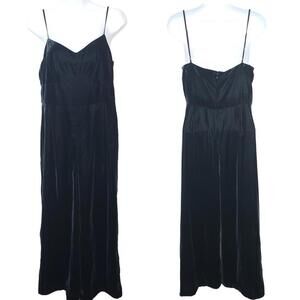 NWT J. Crew Women's Sz 6 Black Velvet Wide Cropped Leg Jumpsuit(1724)